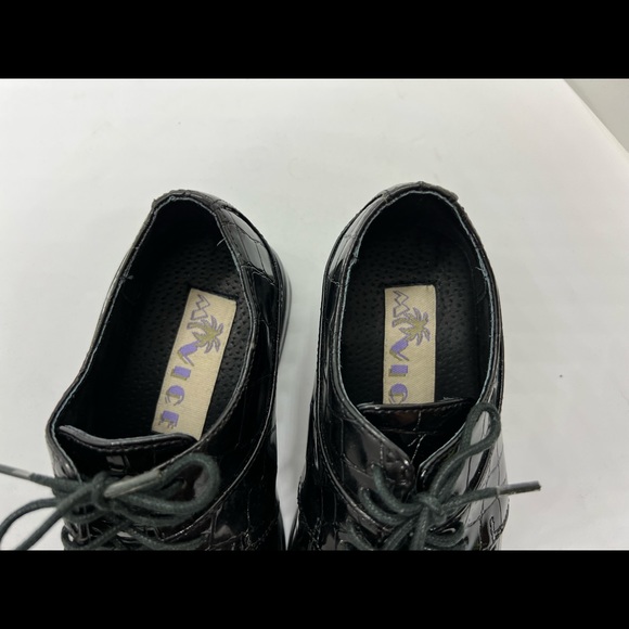 Toddler kids vintage dress shoes alligator black Miami vice polished laces - Picture 4 of 10